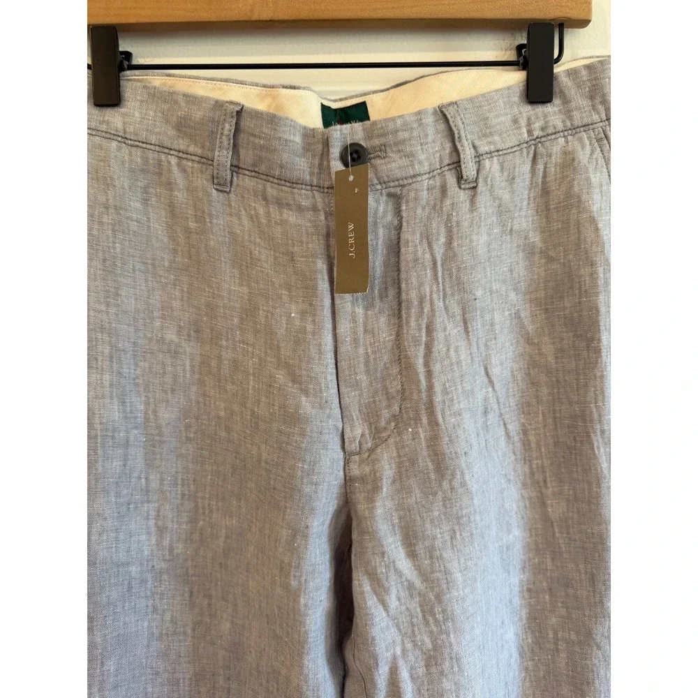 J.Crew Oarsman 100% Linen Trouser Dress Pants Mens 33x32 Grey CA092 SU24